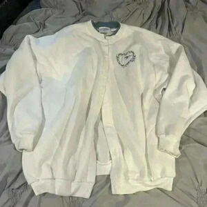 Vintage Artisans Sunschein Designs Button up sweatshirt Top Hummingbird Xxl